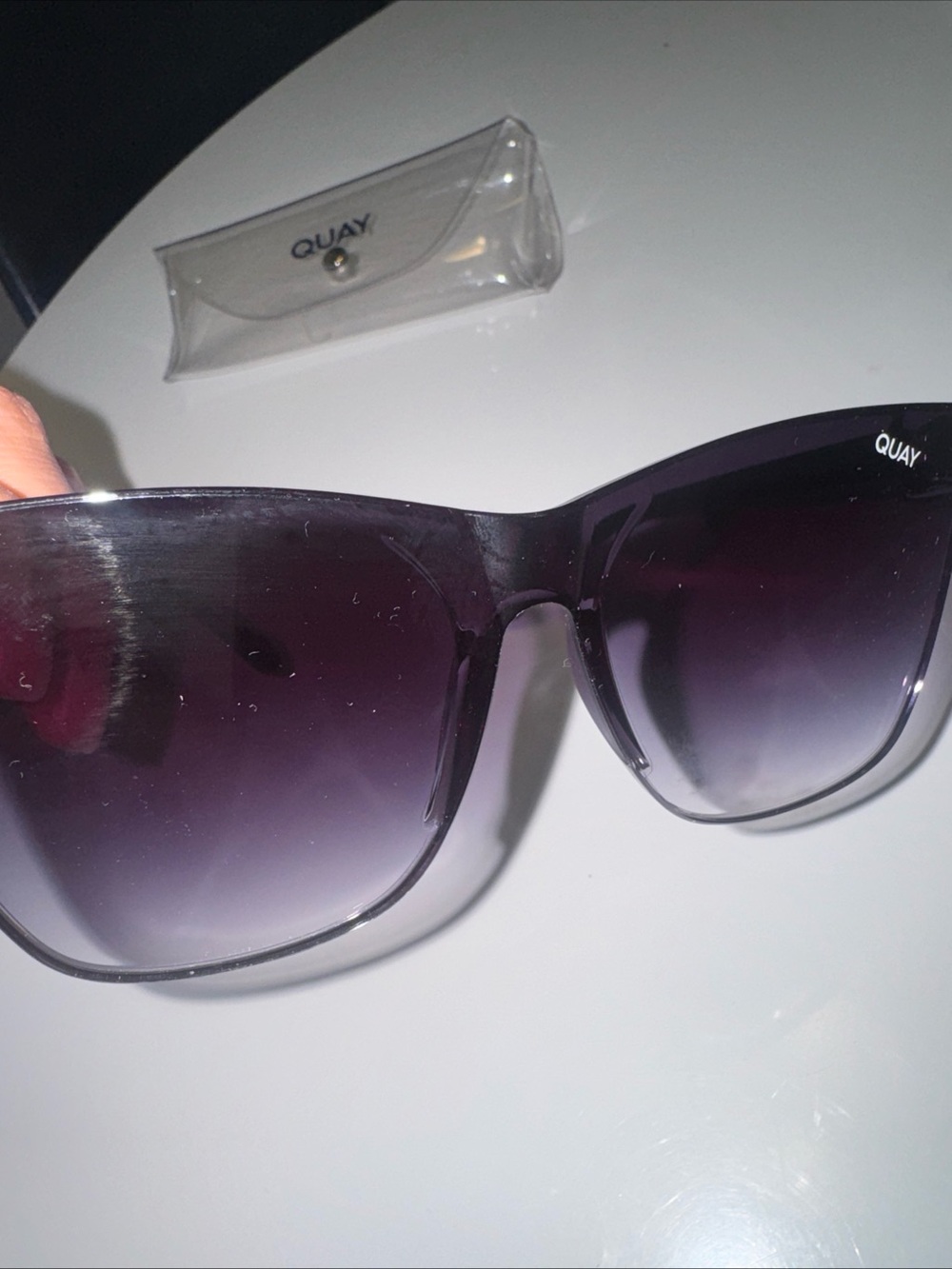 Quay Sunglasses Gradient Big Rimless Come Thru 1212 - Picture 6 of 6